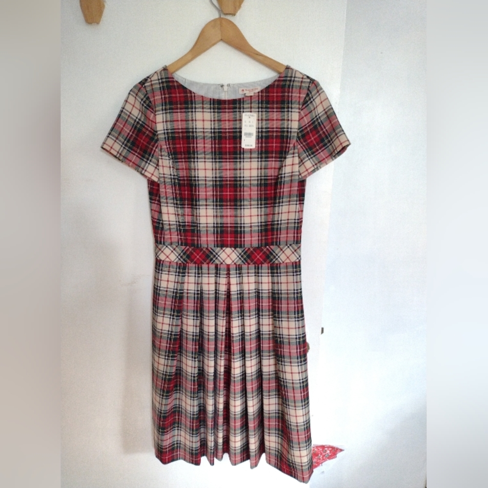 Brooks Brothers Red Fleece Tartan Plaid Dress